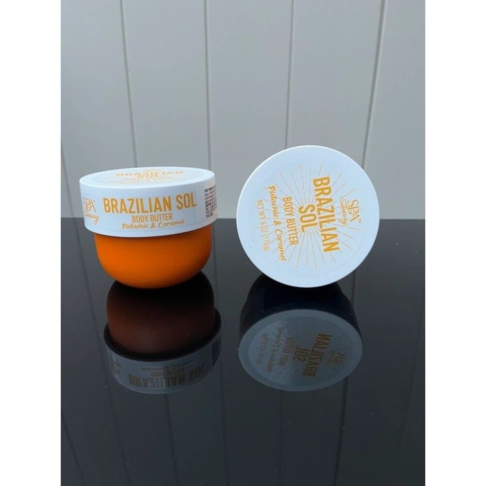 Spa Luxury Brazilian Sol Body Butter Set - Pistachio & Caramel (2 Jars)